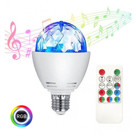 LED Bulb RGB Disco Rotating 3W E27 for Decor