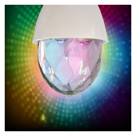 RGB led-lamp disco met draaiend effect 3W E27