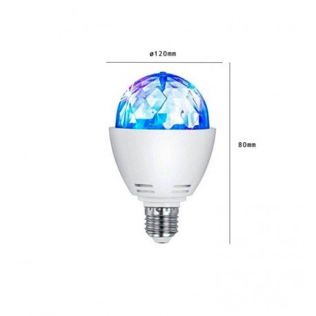 Bombilla LED RGB Disco Giratoria 3W E27 para decoración