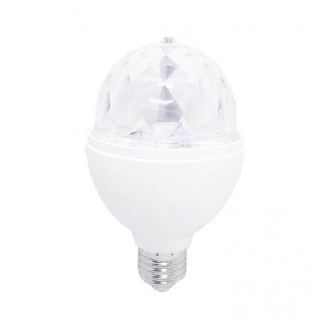 Bombilla LED RGB Disco Giratoria 3W E27 para decoración