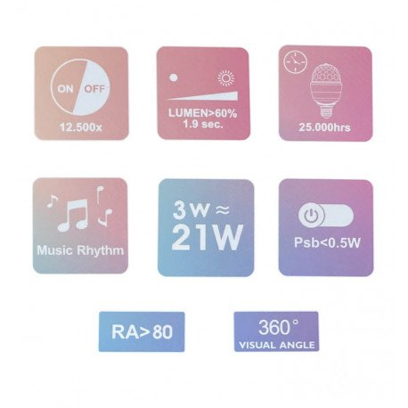 LED Bulb RGB Disco Rotating 3W E27 for Decor