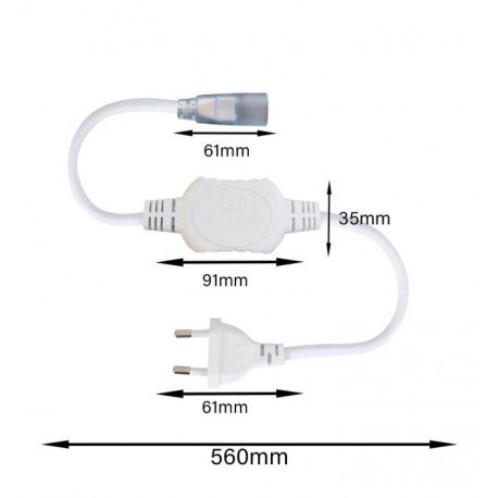 Voeding 220V voor ronde led-neon 8W 360°