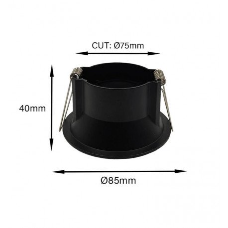 Inbouw downlight vast GU10-MR16 zwart decoratief