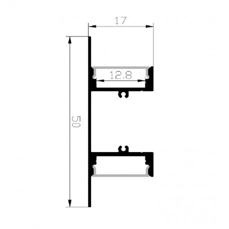 Perfil de Aluminio LED Blanco Doble Luz para Tira 2 m