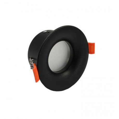 Inbouw downlight rond vast GU10-MR16 waterdicht IP65 gebogen effect zwart