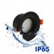 Aro Fijo Empotrable GU10-MR16 estanco IP65 efecto curvo negro