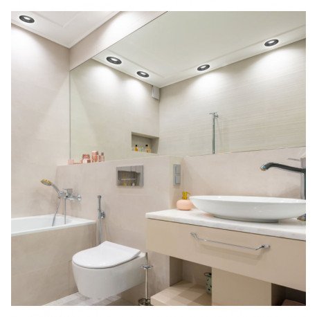 LED Downlight GU10-MR16 Recessed IP65 Curved Black