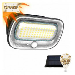 Solar wandlamp met PIR bewegingssensor, 5700K + geel