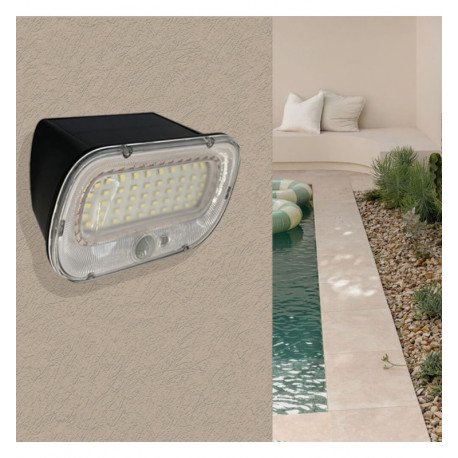 Aplique LED solar con sensor PIR y luz 5700K+amarillo