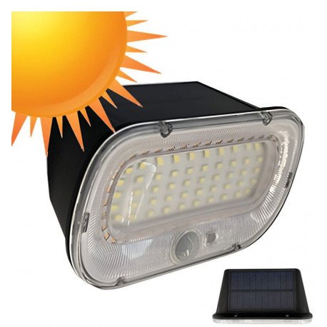 Aplique LED solar con sensor PIR y luz 5700K+amarillo