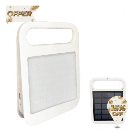 Draagbare solar LED-schijnwerper 4W met powerbank en oplaadbare USB