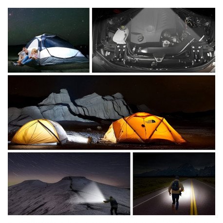 Foco LED solar portátil 4W con power bank y USB recargable