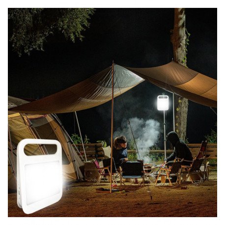Foco LED solar portátil 4W con power bank y USB recargable