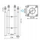 LED High Bay Mounting Template 22x22 with 40cm Anchor Bolts