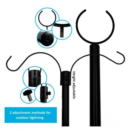 Soporte trípode LED para guirnaldas exterior, pack x2, 2,4 m