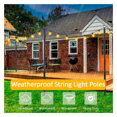 Tripod-houder led voor buiten guirlandes, set x2, 2,4 m