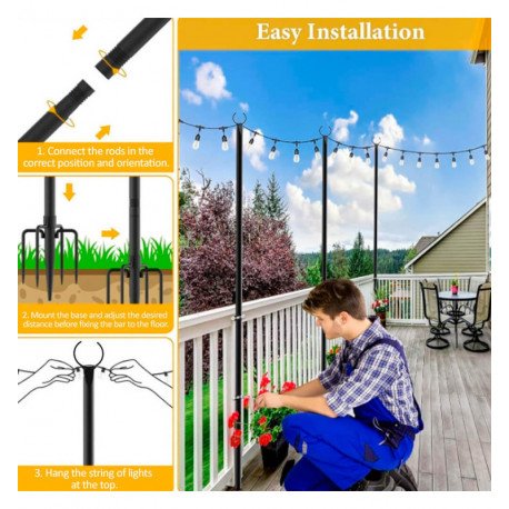 LED Tripod Stand for Outdoor Garland, Pack of 2, 2.4 m