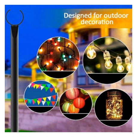 Soporte trípode LED para guirnaldas exterior, pack x2, 2,4 m