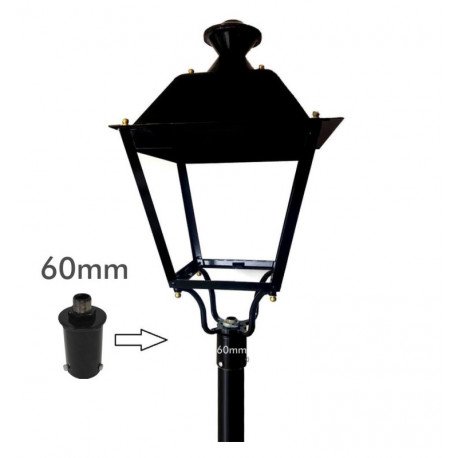 Soporte acoplamiento farola LED 60mm para columna exterior