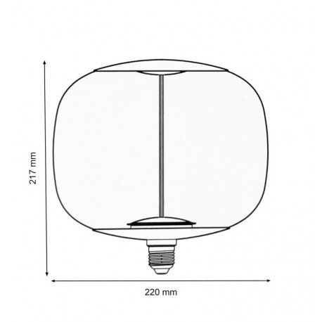 Ledlamp filament glas rook ámbar T220 BIG E27 4W