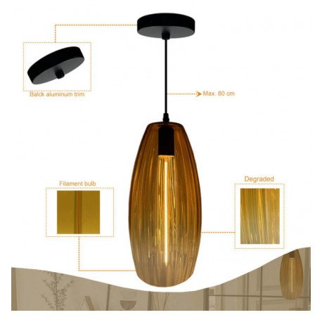 LED Filament Bulb Amber 4W for Pendant Decor