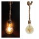 Hanglamp linnen koord touw E27 vintage voor decoratie