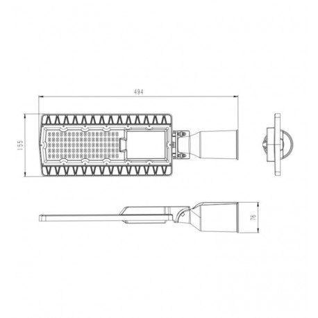 Led-straatverlichting 60W voor buiten HALLEY hoge lichtopbrengst 160 lm/W
