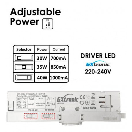 Led schijnwerper voor 3-fase rail 40W CCT CRI+92 UGR13