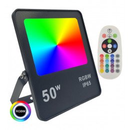 LED schijnwerper RGB+W 50W IP65 voor buiten en tuin