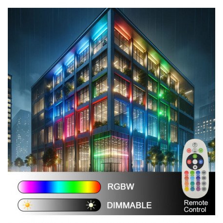 LED schijnwerper RGB+W 50W IP65 voor buiten en tuin