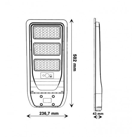 Led-straatverlichting zonne-energie 150W IP65 met PIR-sensor 90° 5700K