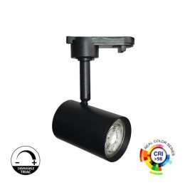 LED railspot 8W monofase zwart GU10 dimbaar Triac 24° CRI+98