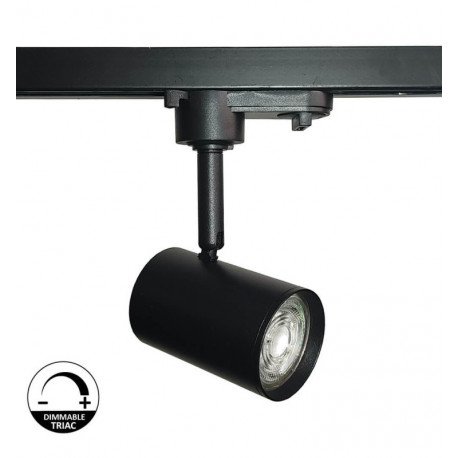 LED railspot 8W monofase zwart GU10 dimbaar Triac 24° CRI+98