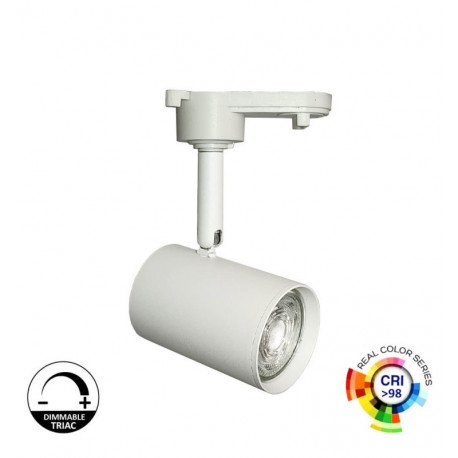 LED railspot 8W monofase GU10 dimbaar Triac 24° CRI+98