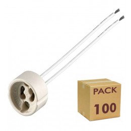 Adaptador GU10 con casquillo cerámico 10 cm pack 100