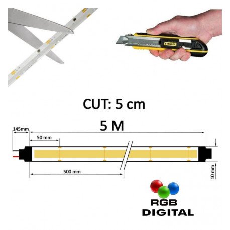 Ledstrip 24V RGBIC COB digitaal 5m 360 LED/m voor binnen