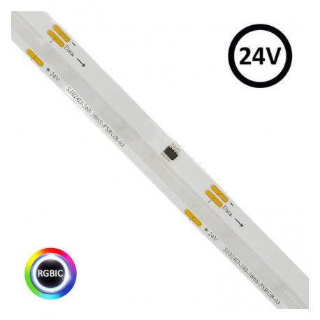 Ledstrip 24V RGBIC COB digitaal 5m 360 LED/m voor binnen