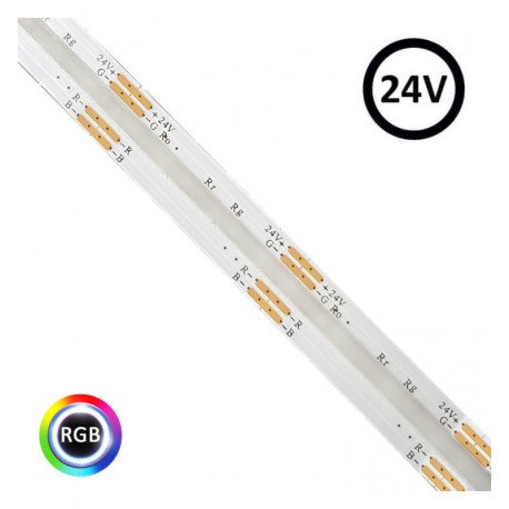 Ledstrip 24V RGB COB 15W/m voor binnen, 5m, IP20