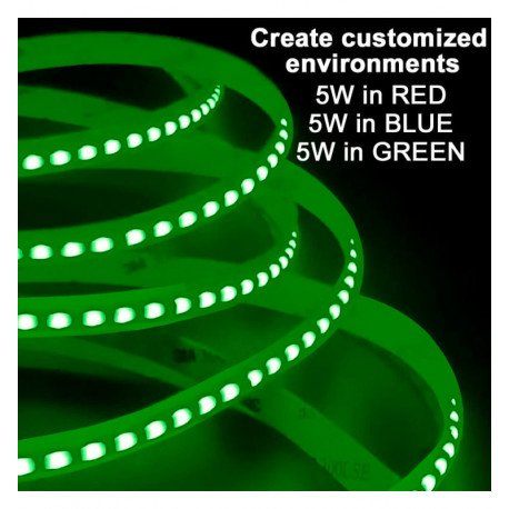 Tira LED 24V RGB COB 15W/m para interior, 5m, IP20
