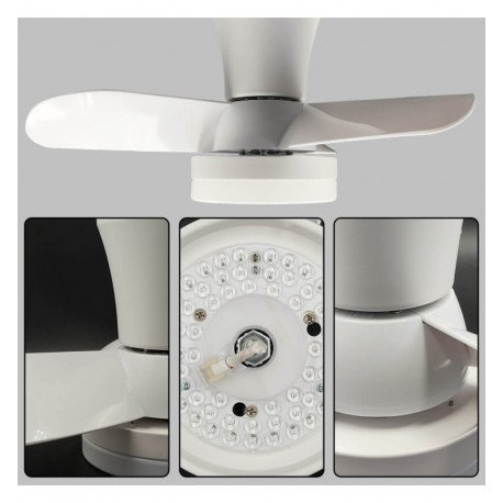 Ventilador LED de techo 28W 6CCT IP20 con mando