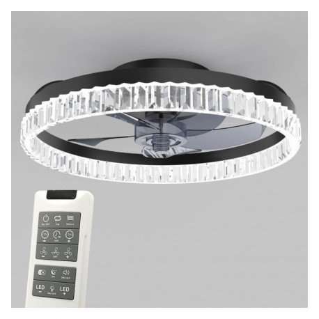 Ventilador LED de techo CRETA 30W 6CCT mando 50dB IP20 50cm