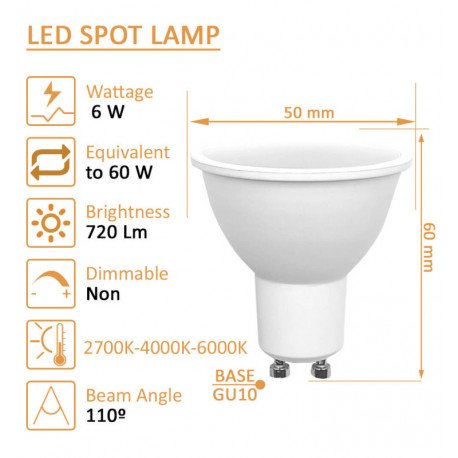 LED Bulb GU10 6W 110° OSRAM DURIS E sin flicker