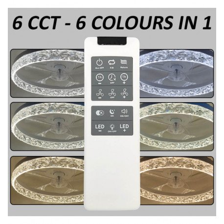 LED plafondventilator SANTORINI 30W 6CCT stil IP20 50 cm