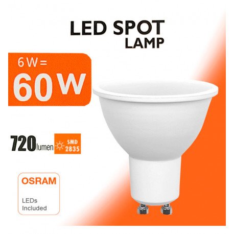 LED Bulb GU10 6W 110° OSRAM DURIS E sin flicker