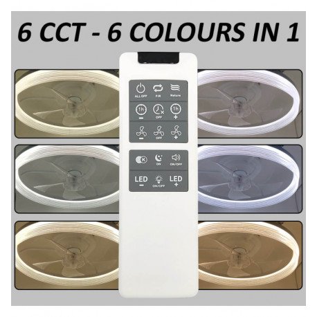 Led plafondventilator 30W 6CCT stil IP20 50 cm