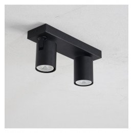 Wand-/plafondlamp led zwart draaibaar 2x GU10 360°