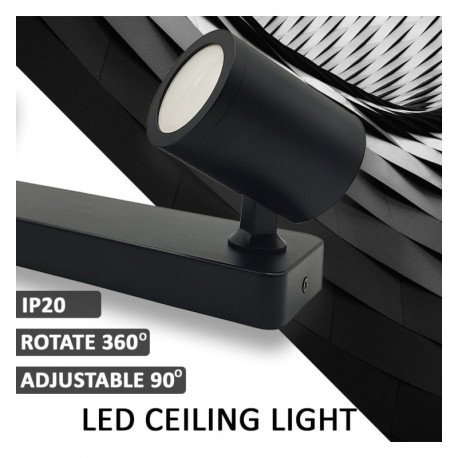 Aplique LED de techo orientable negro 2x GU10 360º