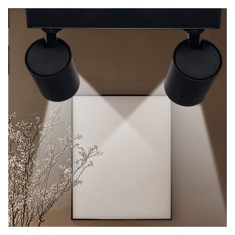 Wand-/plafondlamp led zwart draaibaar 2x GU10 360°