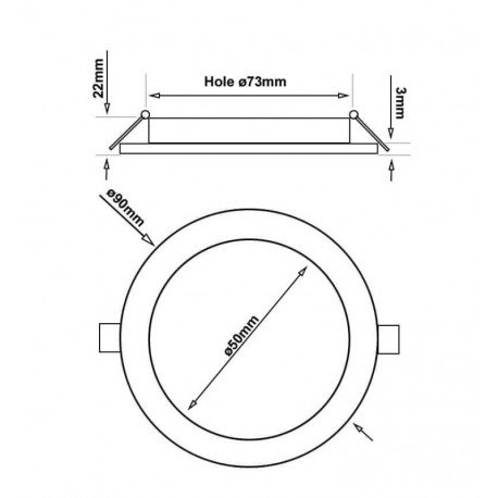 Downlight LED circular 6W CCT empotrable OSRAM 70mm