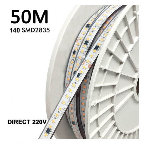 Ledstrip 220V 20W/m IP67 voor buiten, per 10 cm te knippen